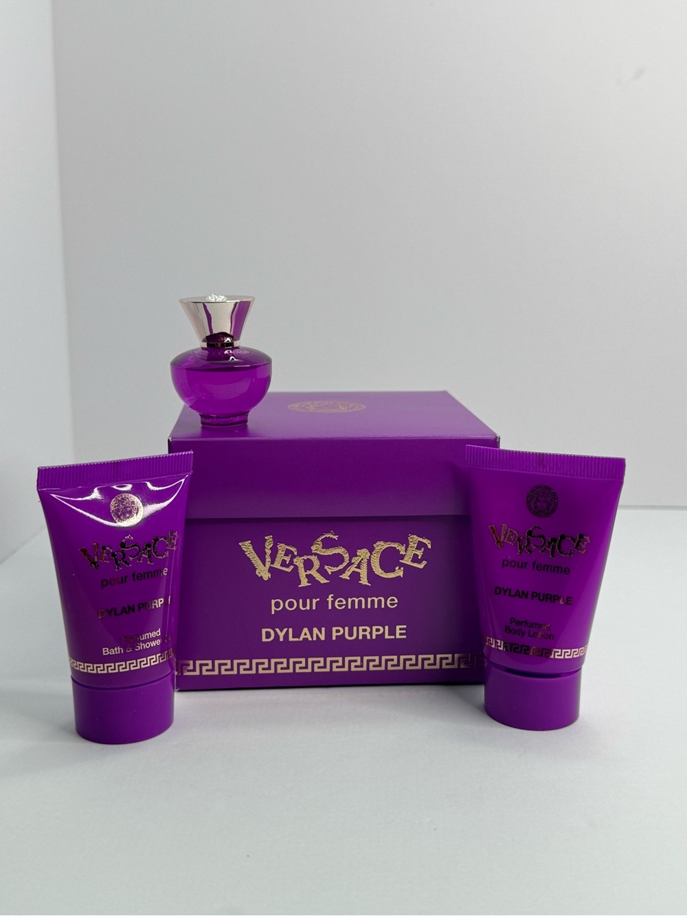 Versace Dylan Purple Pour Femme perfume, Bath/Shower, lotion Set -travel size
